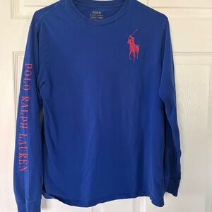 Polo by Ralph Lauren boys Blue and Red Long Sleeve Tee